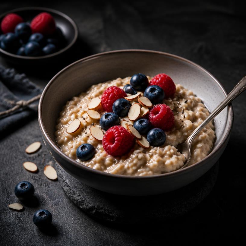 Frühstück: Haferflocken mit Beeren
