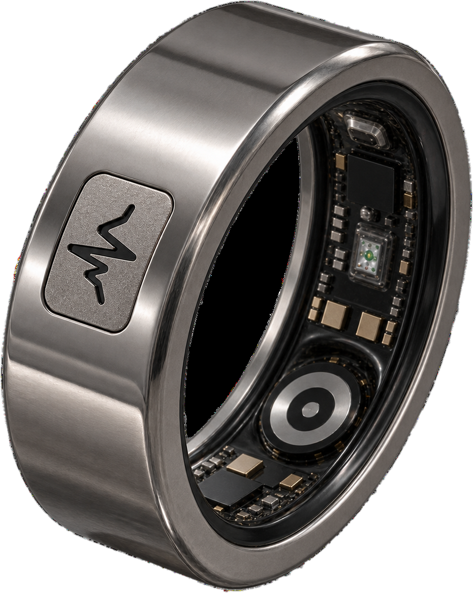 Polierter SKELVIA Ring mit EKG-Detail